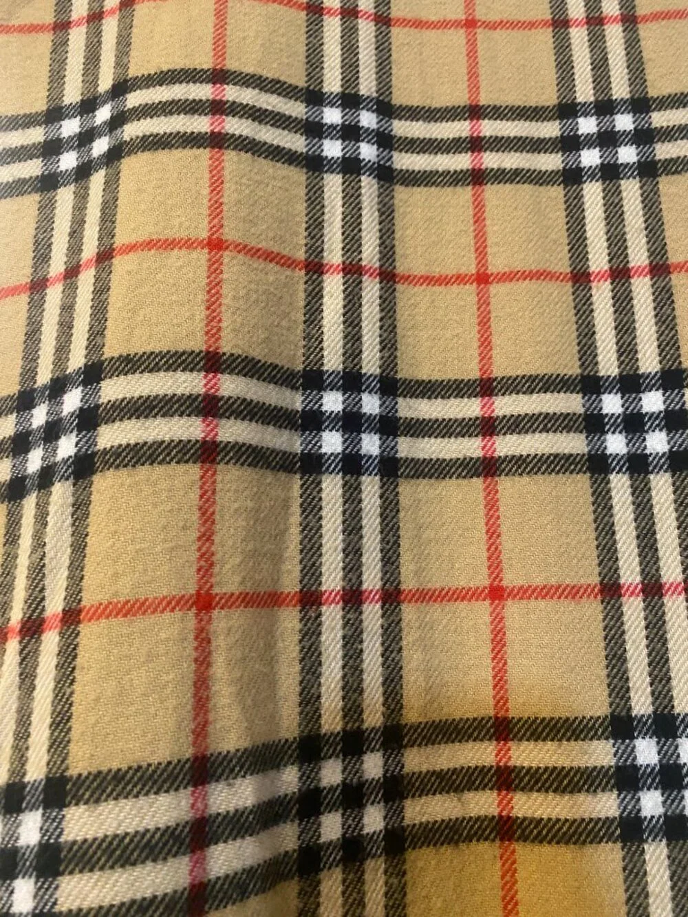 Burberry 100% Cashmere Nova Check Plaid Fringe Scarf England